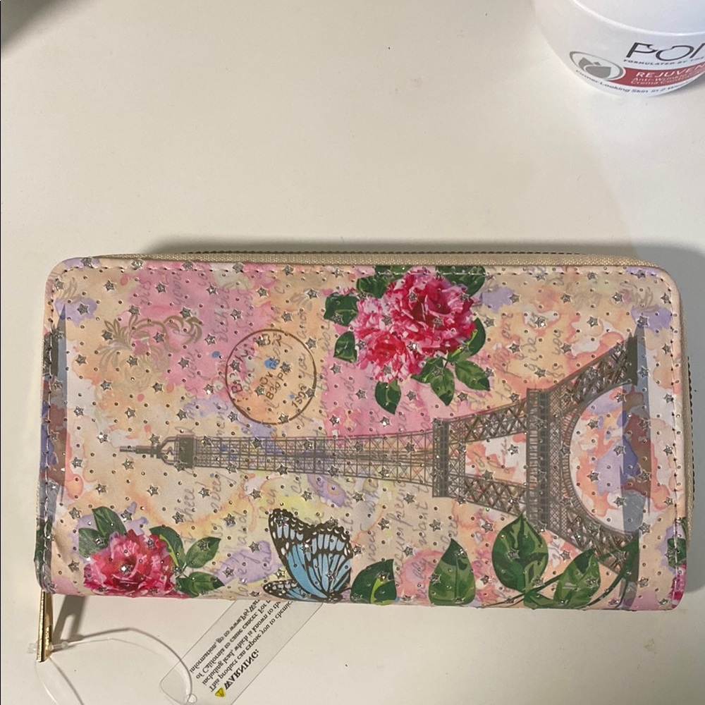 Floral Eiffel Tower Women's Wallet